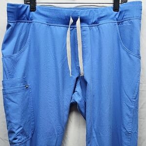 Figs Blue Chinos with White Drawstring